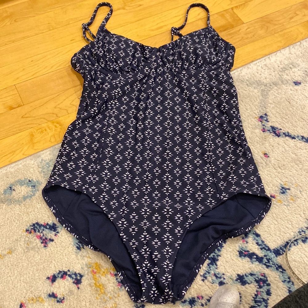 Athleta Blue and White print One-piece